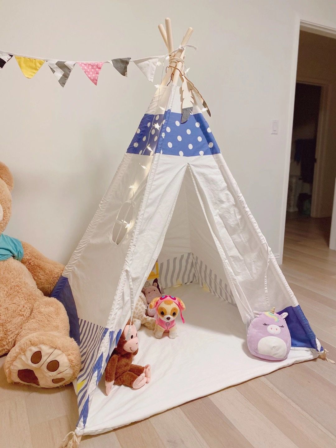 Kids Teepee Play Tent with Twinkle Star Lights
