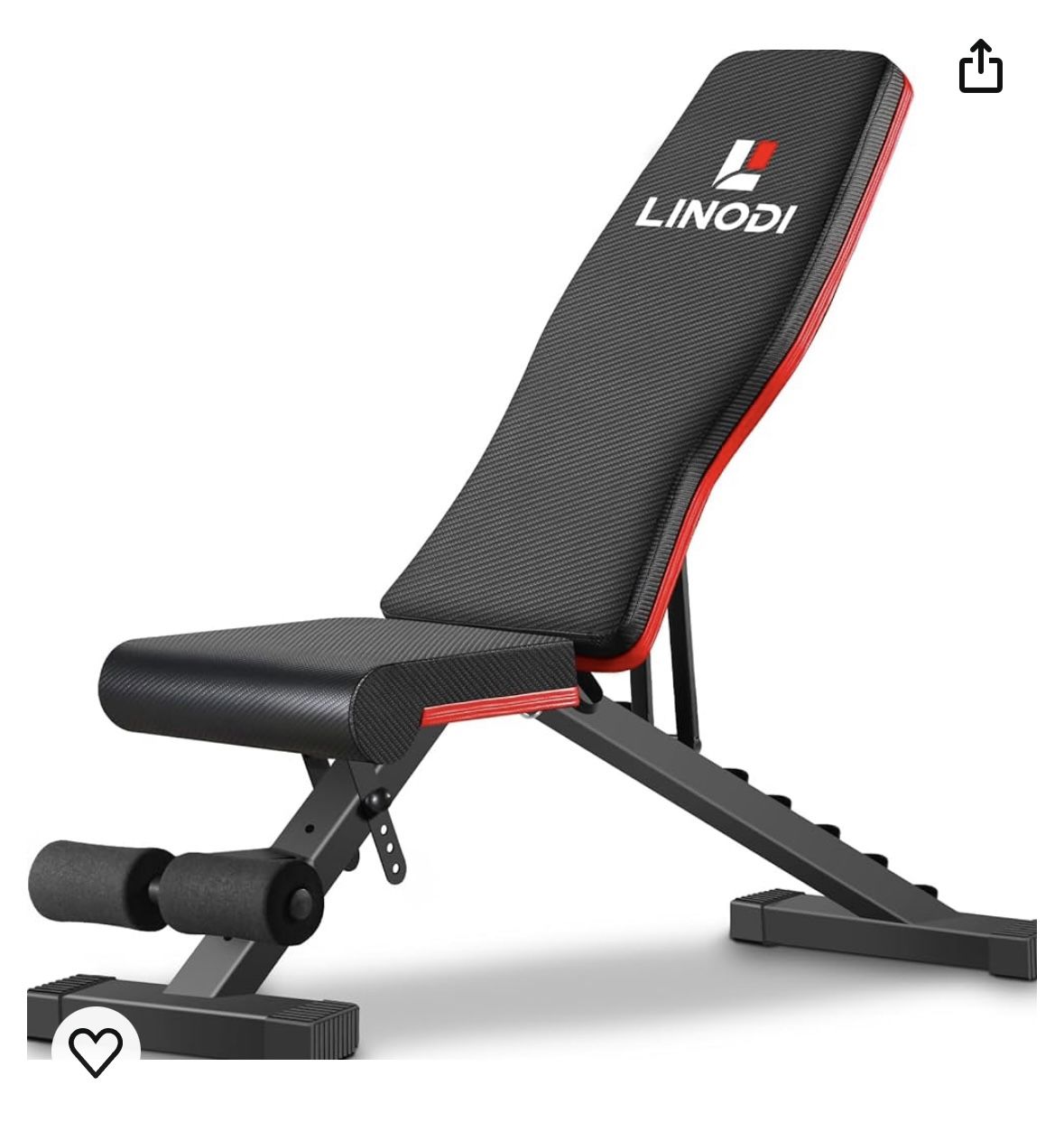 LINODI Weight Bench, Adjustable Strength Training Benches for Full Body Workout, Multi-Purpose Foldable Incline Decline Home Gym Bench