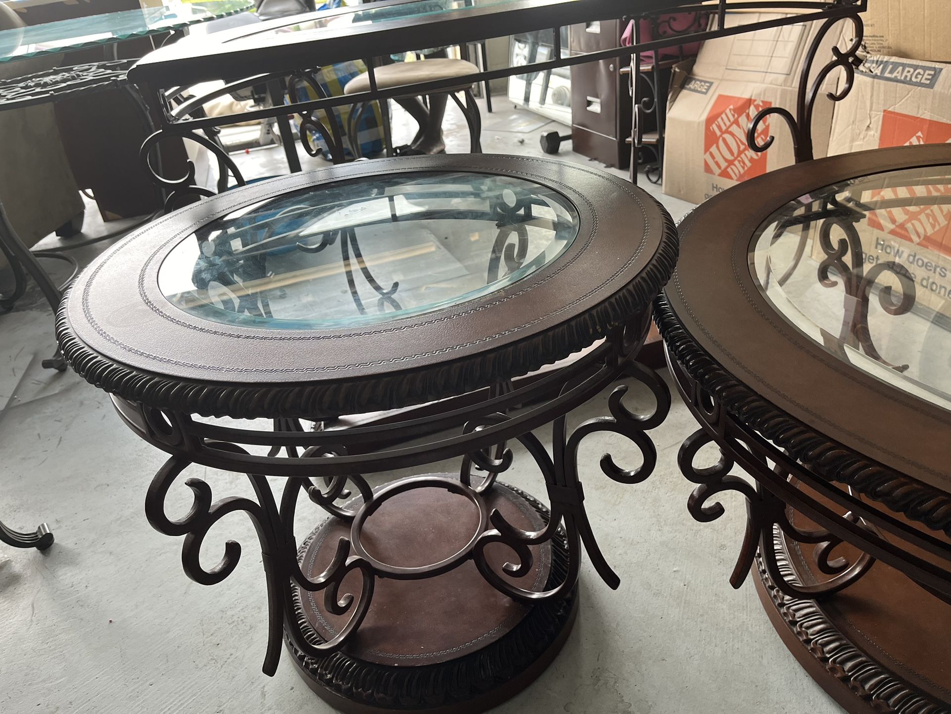 2 Vintage Style Large And Medium Coffee Table + Entryway Table