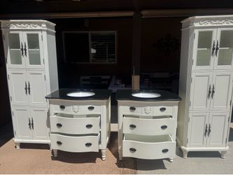 Bathroom vanities and matching cabinets