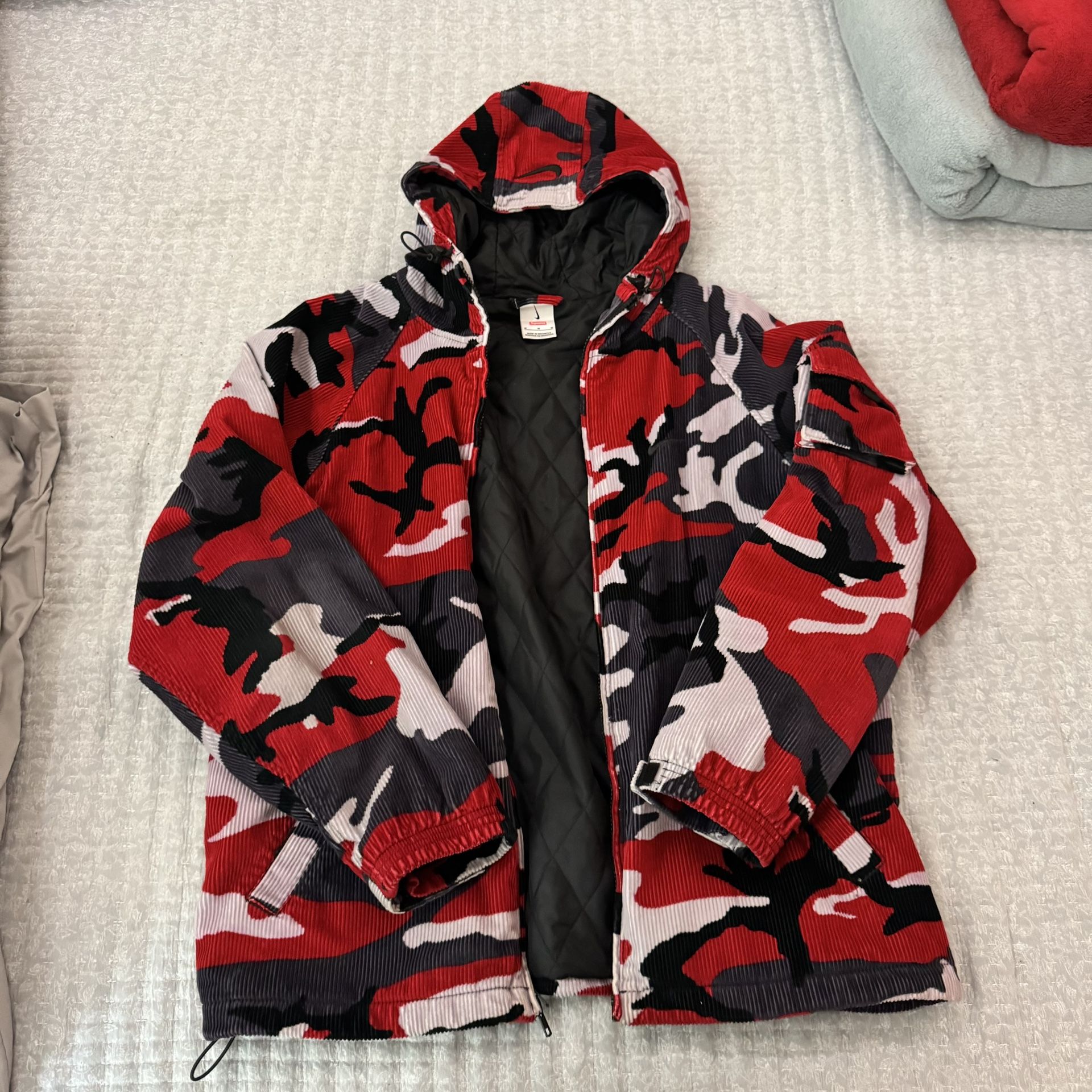 Supreme x Nike Red Camo Hooded Jacket (Size M)
