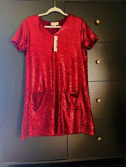 Red Sequin Dress Medium