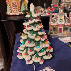 Vintage Ceramic Illuminated Christmas Tree 