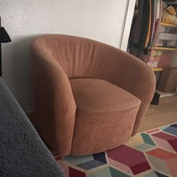 At Home Chloe Swivel Accent Chair Terracotta 