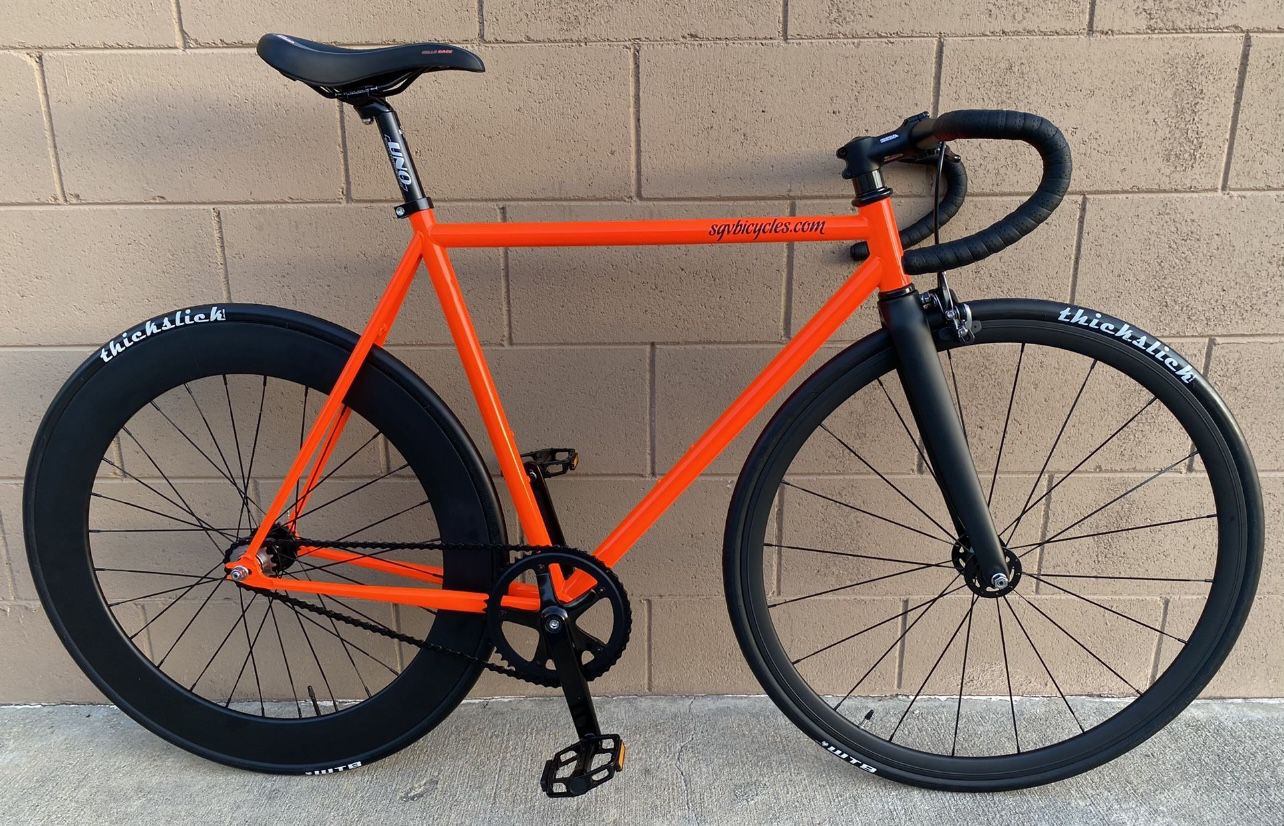 Sgvbicycles 4130 Chromoly Track Bike 55cm yellow or Orange Dropbar