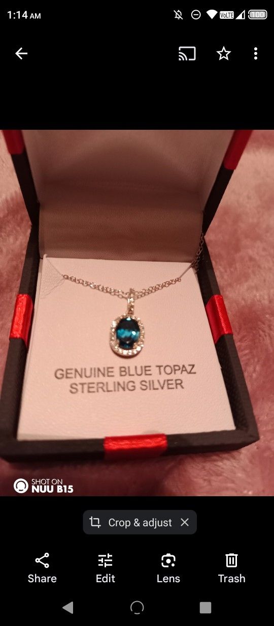 Blue Topaz Sterling Silver Necklace
