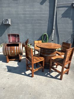 Ice ches and four chairs and barrel table available for sale new -NEW - send me DM for price please