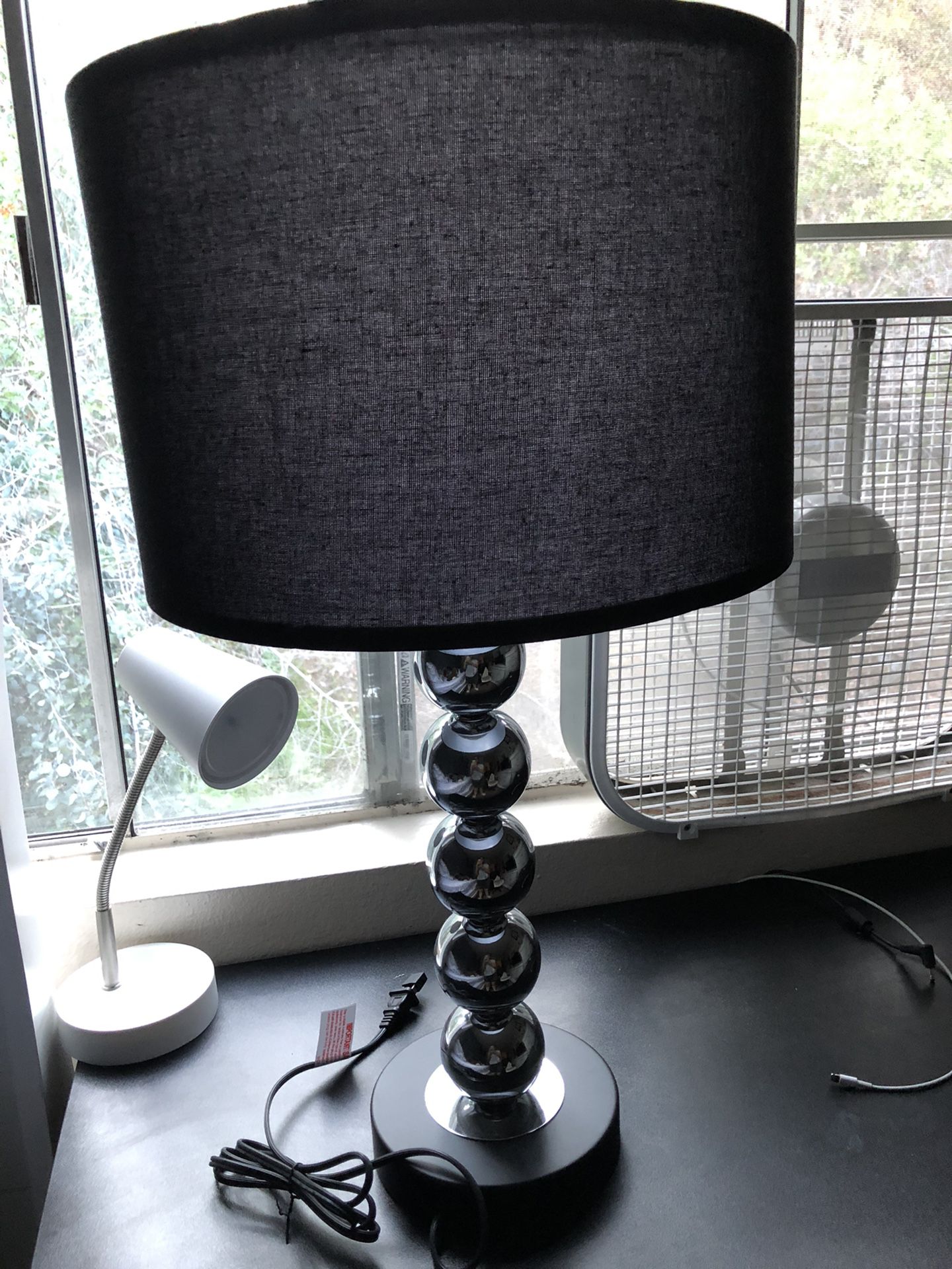 Gray And Silver Lamp