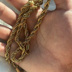 22inch Gold Plated Rope Chain