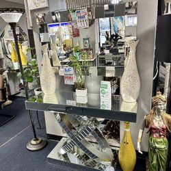 Glass Sofa Table And Matching Mirror 