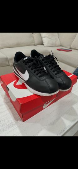 Black Leather Nike Cortez Size 10
