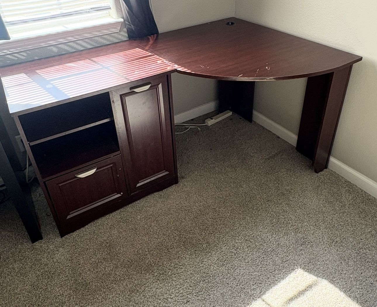 Corner Cherry Wood Desk