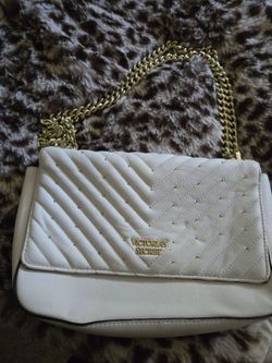 Victoria's Secret White Quilted Chain Shoulder Bag