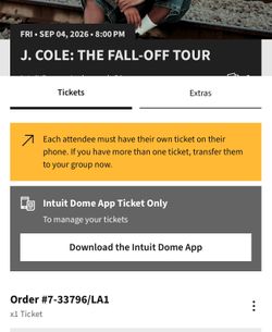 J. Cole The Fall-Off Tour Concert Ticket
