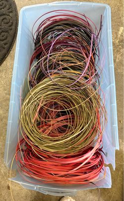 Large Lot Basket Weaving Supplies – Reed/Rattan – 2 Bins