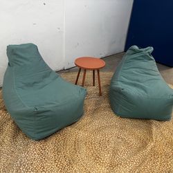 Green bean bag chairs