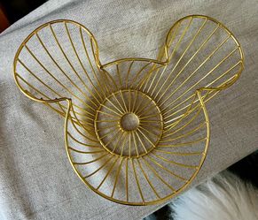 Disney Mickey Mouse Eats Gold Wire Fruit Bowl