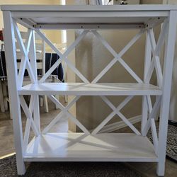 Darek Etagere Bookcase Or White Wooden Shelf