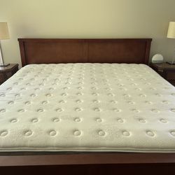 King Size Mattress And Frame with Two Night Stands