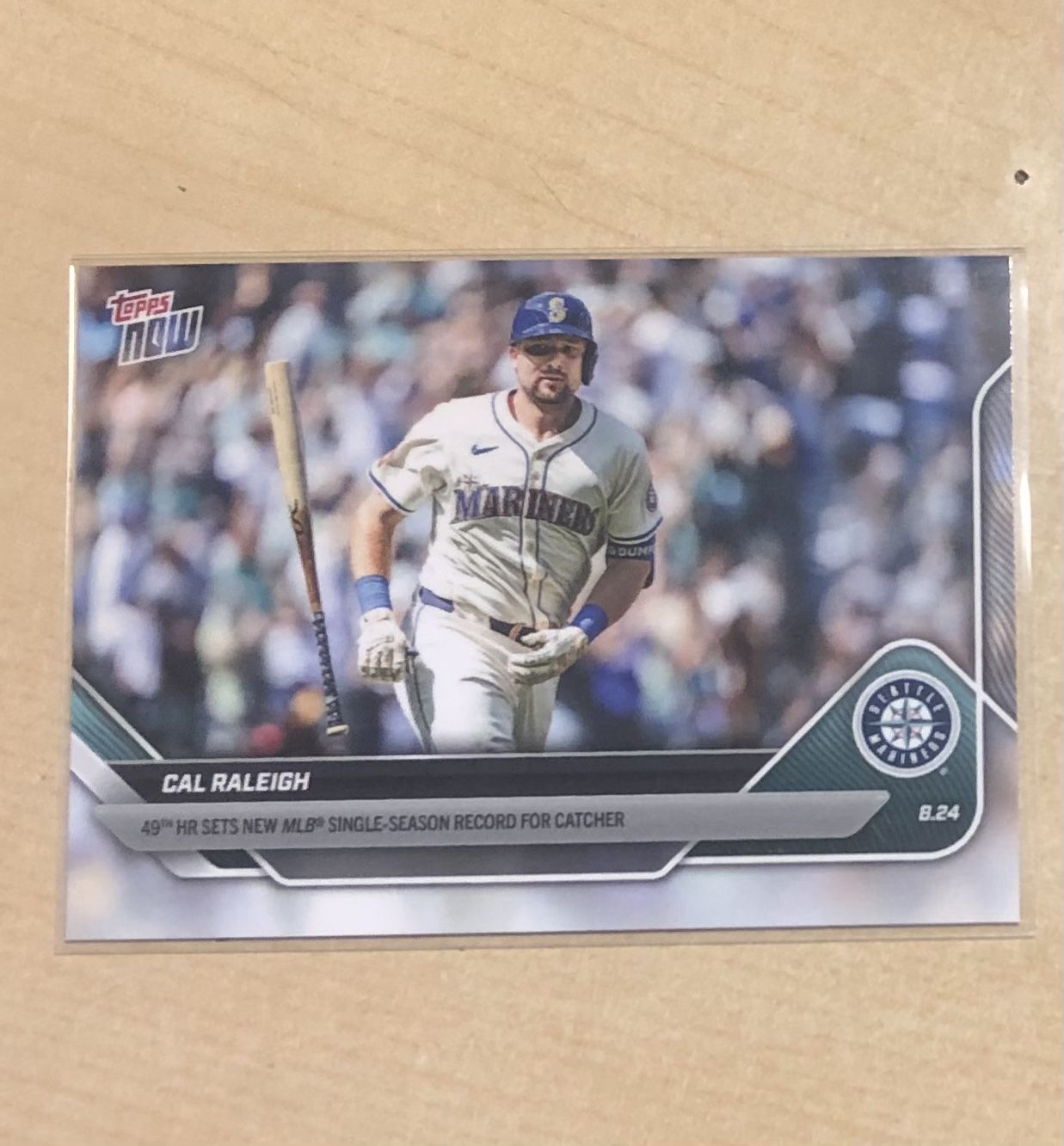 TOPPS NOW #604 Cal Raleigh HR Catcher Record Breaker - SEATTLE MARINERS