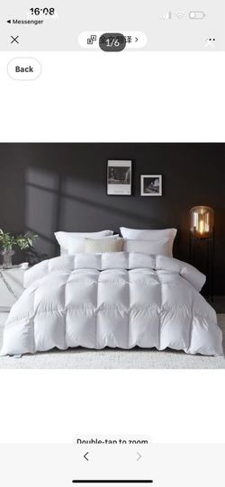 Brand new in box 3D Baffle Box Real Down Comforter, 750 Fill-Power Ultra-Soft Down Duvet Insert, All Season White Feathers Down King Size Comforter, M