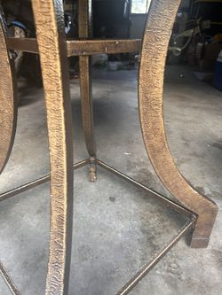 Sturdy wood iron granite table