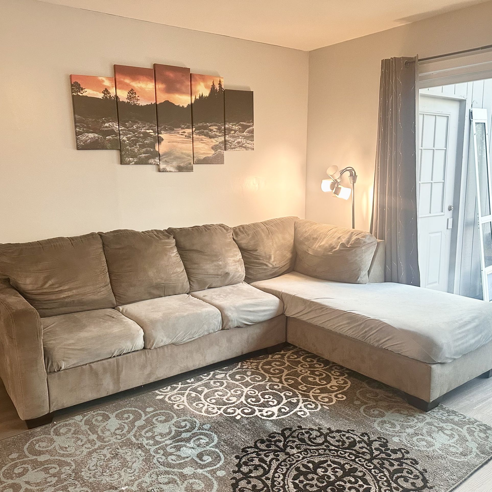 Sectional Modular Sofa L Shaped Couch In Light Gray