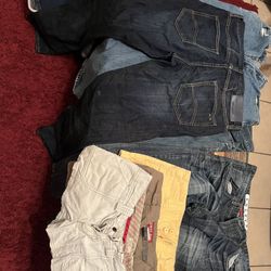 Man Pants 34x32 And 2 Woman Shorts 1 Coverall 