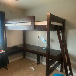 Bunk Bed With Desk And Mattress 