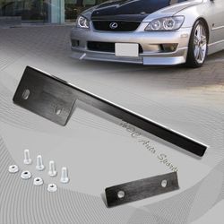 JDM Style Brush Black Aluminum Bumper Front License Plate Mount Relocate Bracket -(2-LPB-1PC-BK
