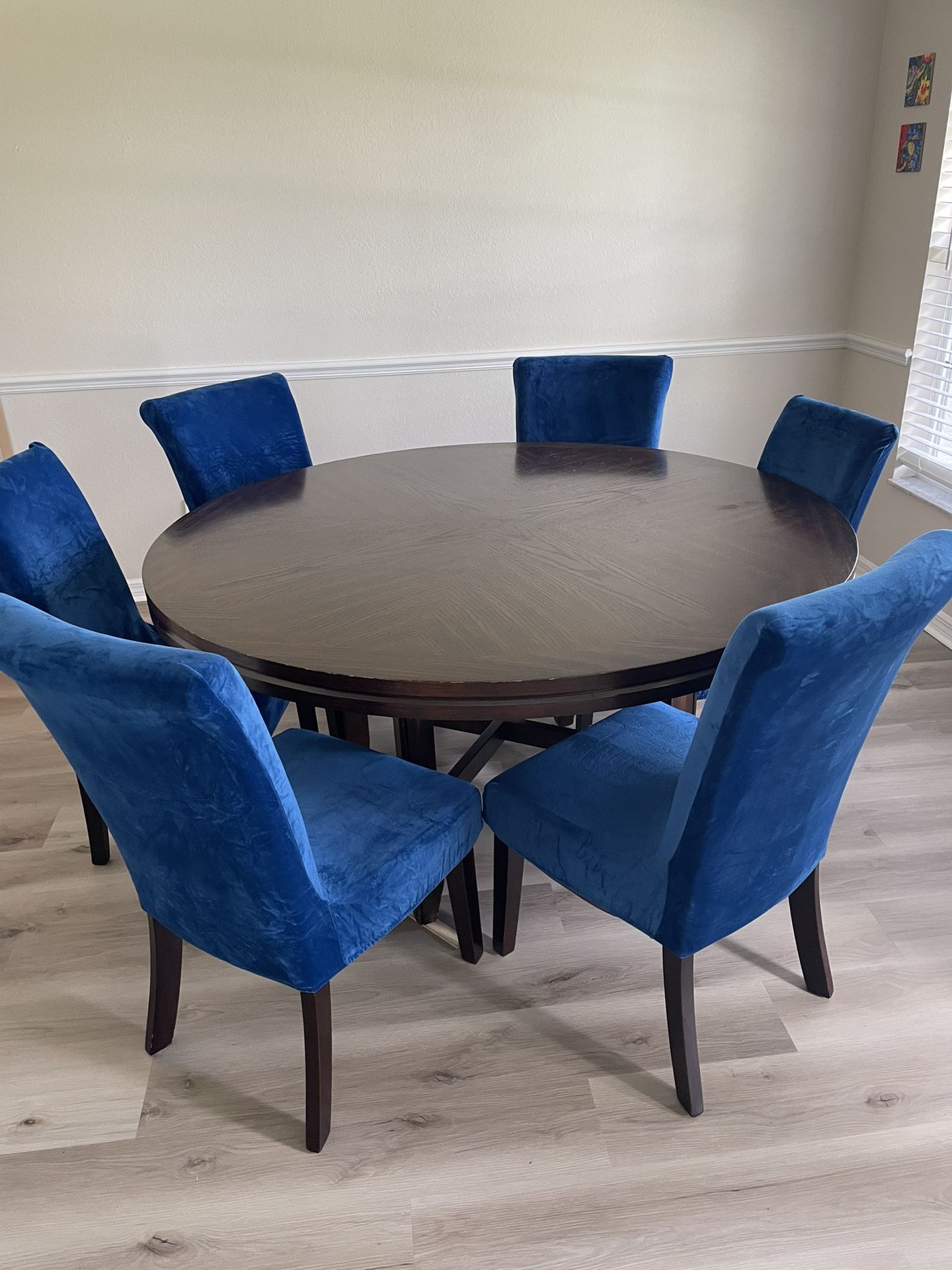 Wooden Dining Table & 6 Chairs