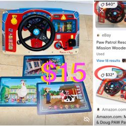 $15 Melissa & Doug Paw Patrol Wooden Driver simulator batteries included eng/span/fren 3 languages