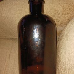 11in Amber Glass Bottle 