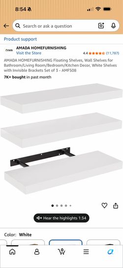 Floating Shelves 6 total (2 sets of 3)