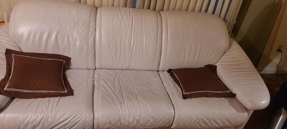 Off White Leather Couch
