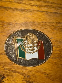 Mexican Flag Belt Buckle