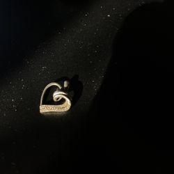 Sterling Silver Diamond Encrusted Heart Charm