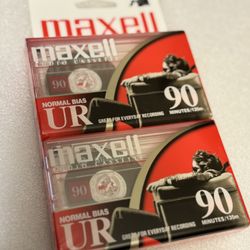 Maxell UR 90. Two Recording Cassette.  New 