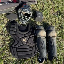 Easton Gametime Intermediate Catcher’s Gear Set - Black - Ages 13-15 - With Bag