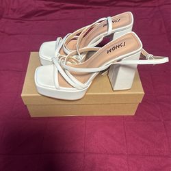 Size 9 White Heels