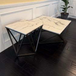 White marble Coffee Table & Side Table 