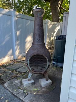 Steel Outdoor Chiminea with Butterfly Design