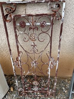 Vintage wrought iron decorative window grille