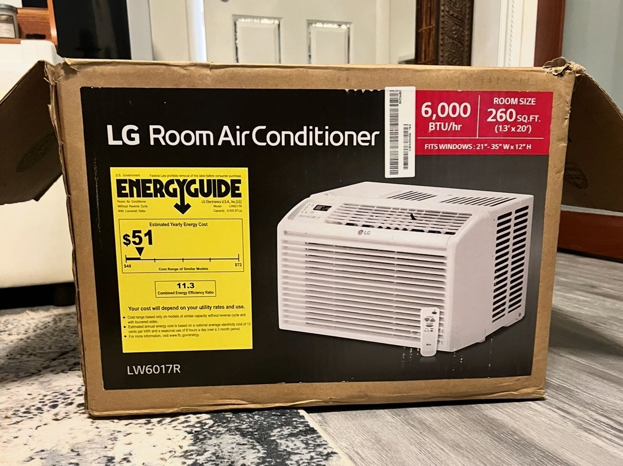 LG 6,000 BTU 260 sq. ft New Window Air Conditioner, White, LW6017R $200 