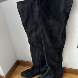 ALDO Black 100% Genuine Real Leather Size 9 EuR 40,UK 7Over the Knee High Boots 