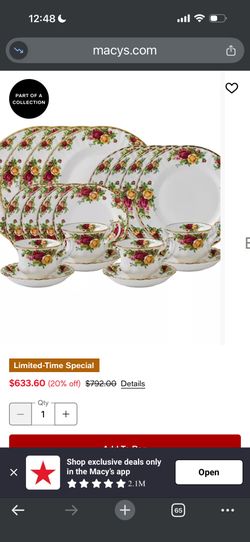Old Country Roses China Serves 8