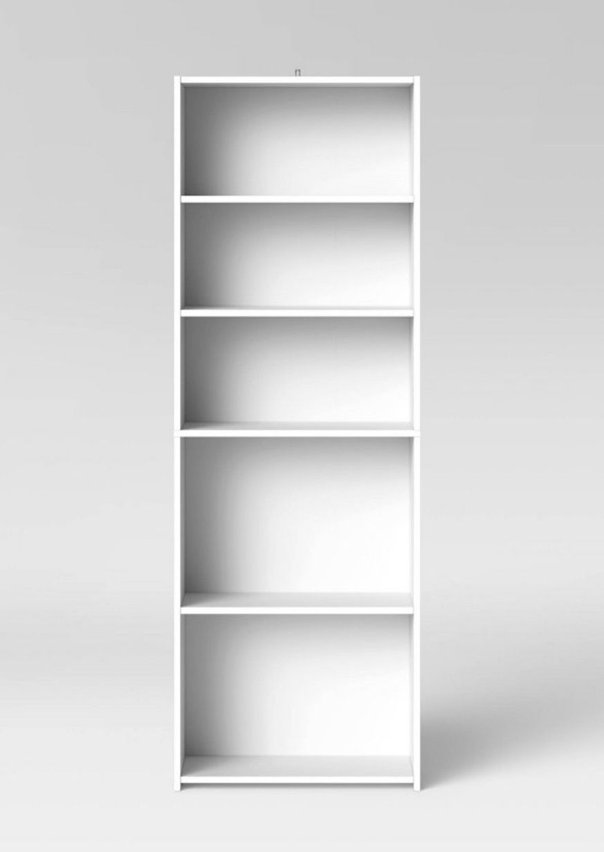 5 Shelf Bookcase White