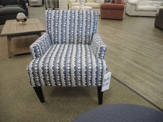 Blue Print Accent Chair - Blue And Cream | Armchair