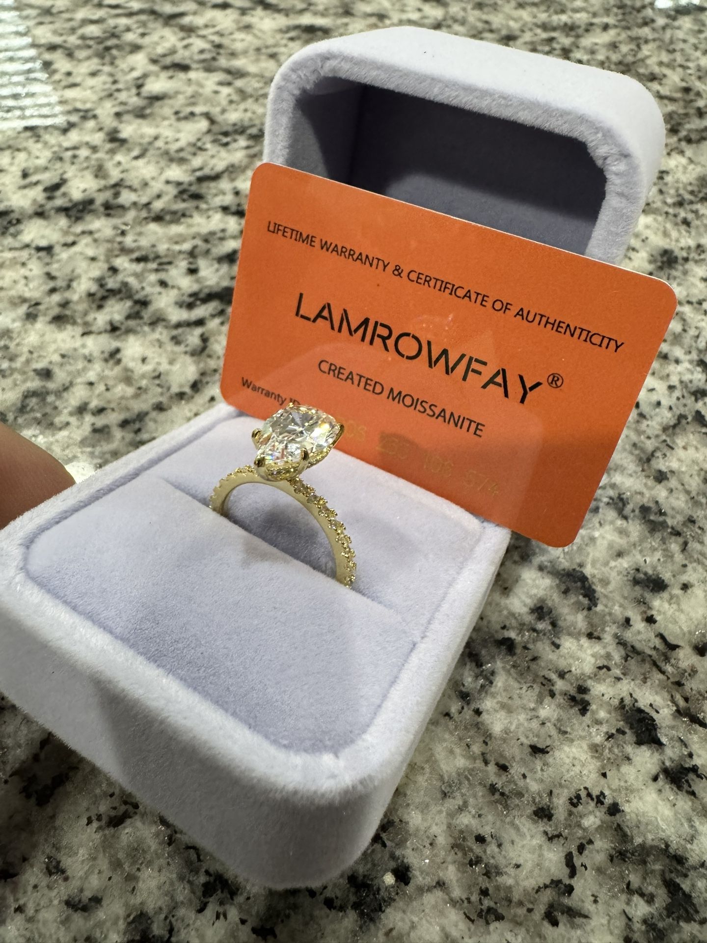 14K Gold 5-Prong 3.0 CT Pear Cut Moissanite Engagement Ring for Women Promise Rings