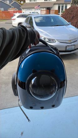 Blue Bubble Window Pet  Backpack